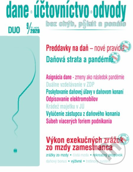 Dane, účtovníctvo, odvody (DUO) 9/2020 - Zmeny v daniach ako dôsledok pandémie