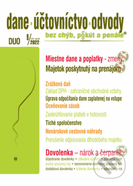 Dane, účtovníctvo, odvody č. 9/2022 bez chýb, pokút a penále