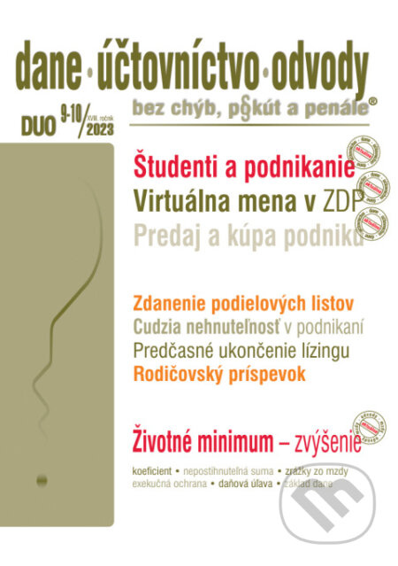 Dane, účtovníctvo, odvody bez chýb, pokút a penále  č. 9-10 / 2023 - Študenti a podnikanie