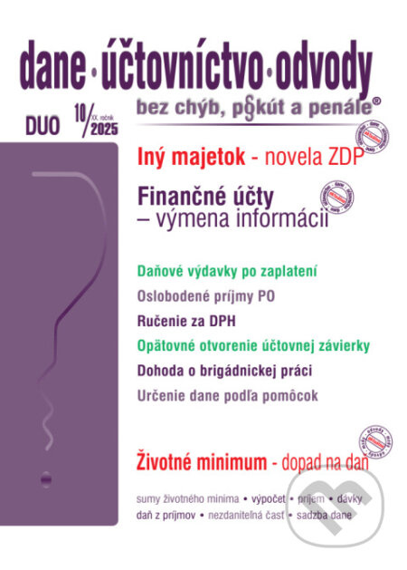 DUO 10/2025 – Iný majetok podľa ZDP, Daňové výdavky - kniha z kategorie Daně