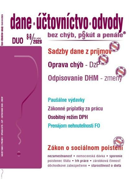 DUO č. 8-9 / 2029 - Oprava chýb – priznanie k dani z príjmov PO - kniha z kategorie Dane