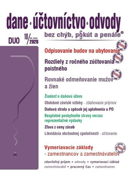 DUO 10/2026  - Odpisovanie budov a zdaňovanie
