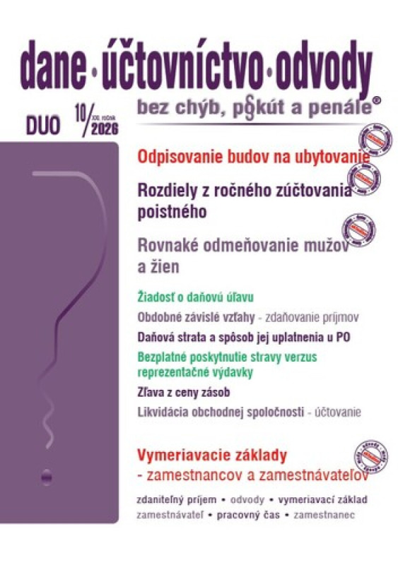 DUO 10/2026  - Odpisovanie budov a zdaňovanie