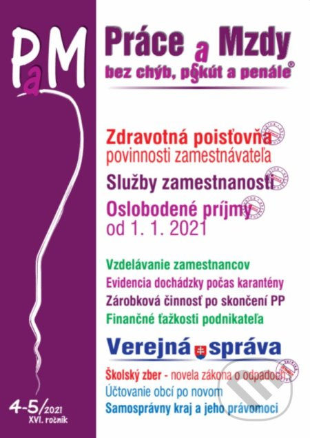 Práce a mzdy 4-5/2021 - Zdravotná poisťovňa - povinnosti zamestnávateľa