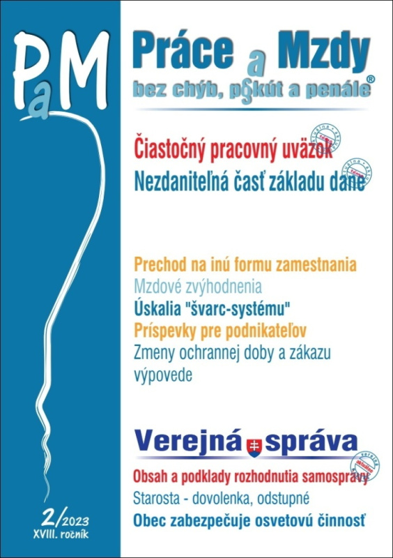 Práce a Mzdy č. 2 / 2023 bez chýb, pokút a penále - Čiastočný pracovný úväzok