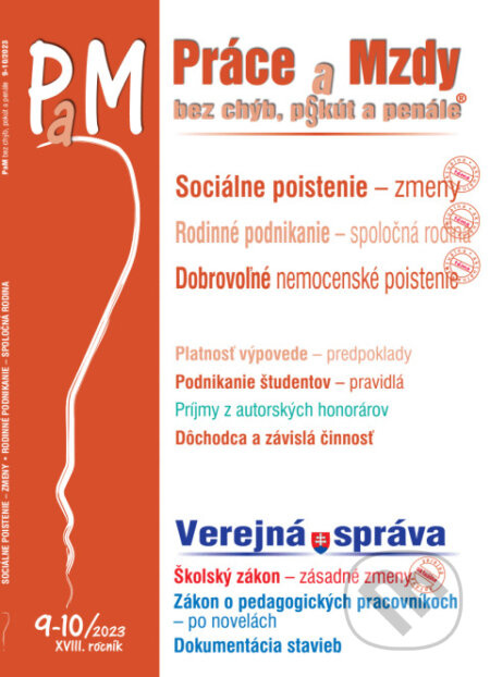 Práce a Mzdy  9-10 / 2023  bez chýb, pokút a penále - Sociálne poistenie