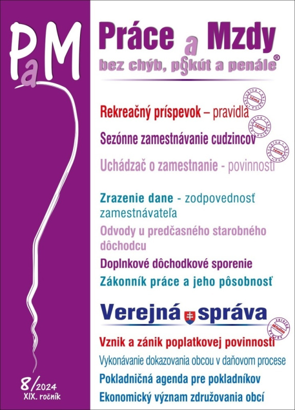 Práce a Mzdy bez chýb, pokút a penále č. 8 / 2024 - Rekreačný príspevok – pravidlá