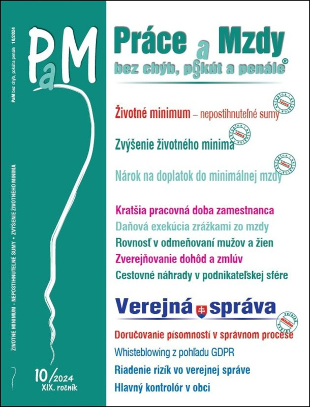 Práce a Mzdy bez chýb, pokút a penále č. č. 10 / 2024 - Životné minimum – nepostihnuteľné sumy