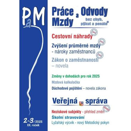 PaM 2-3/2025 Cestovní náhrady 2025 PORADCE s. r. o.