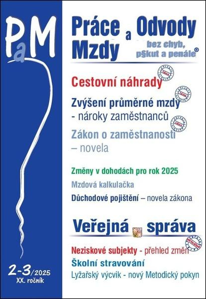 PaM 2-3/2025 Cestovní náhrady 2025 PORADCE s. r. o.