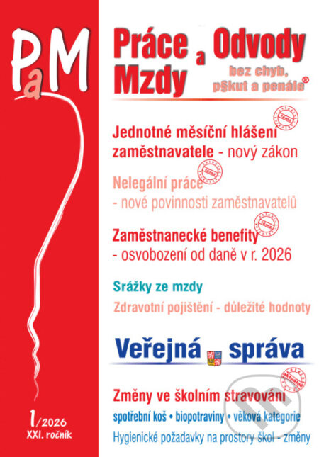 Práce a mzdy 1/2026 – Jednotné měsíční hlášení zaměstnavatele – nový zákon