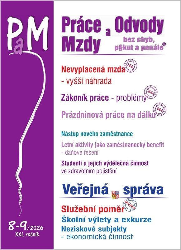 PaM č. 8-9 / 2026 - Vyšší náhrada za nevyplacenou mzdu - kniha z kategorie Pracovné právo