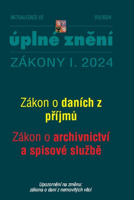 Aktualizace I/2 / 2024 - o daních z příjmů, o archivnictví a spisové službě