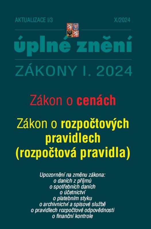 Aktualizace I/3 / 2024 - Zákon o cenách (Rozpočtová pravidla)