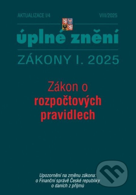 Aktualizace I/4 2025 Zákon o rozpočtových pravidlech