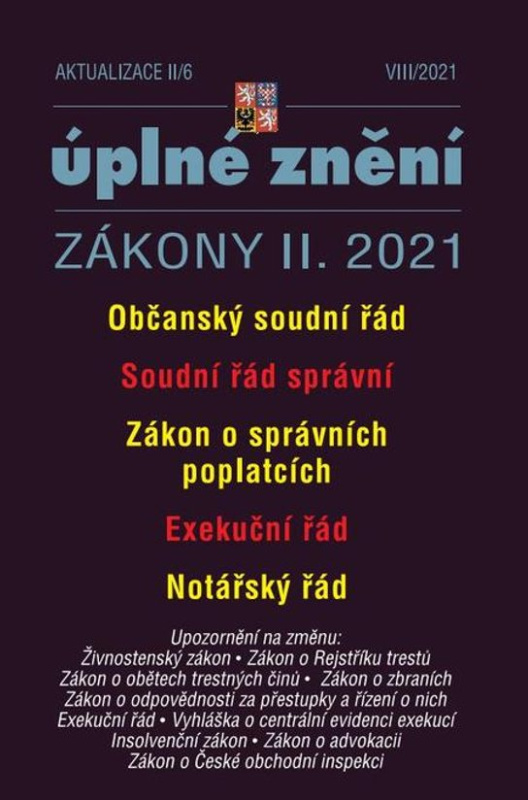 Aktualizace II/6 - Občanský soudní řád, Exekuční řád