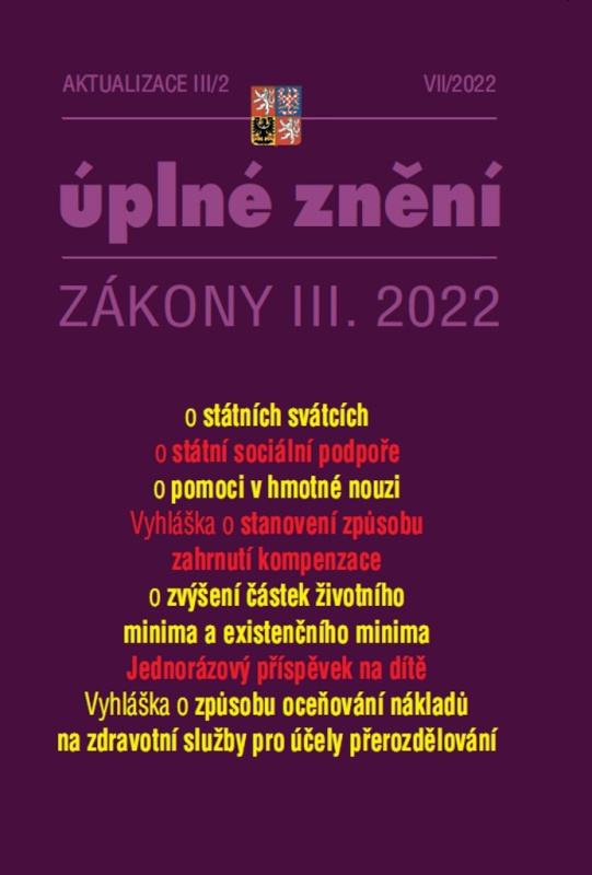 Aktualizace III/2 - o státní sociální podpoře, o pomoci v hmotné     nouzi