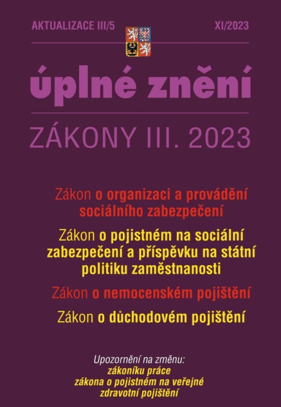 Aktualizace III/5 - o organizaci a provádění sociálního zabezpečení