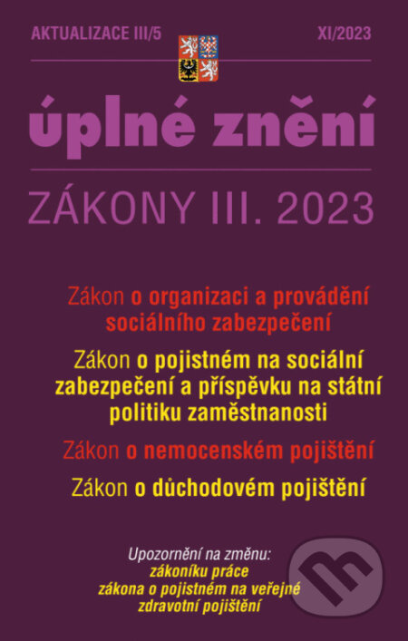 Aktualizace III/5 - o organizaci a provádění sociálního zabezpečení