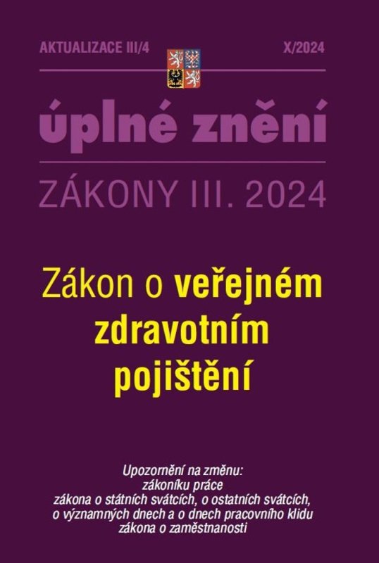 Aktualizace III/4 / 2024 - zákon o veřejném zdravotním pojištění
