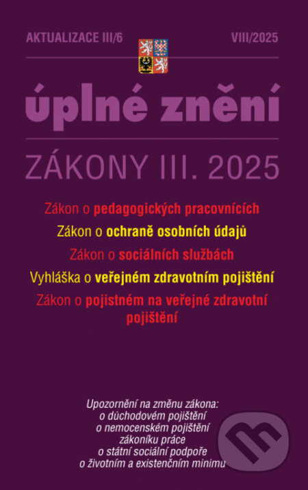 Aktualizace III/6 2025 Zákon o pedagogických pracovnících