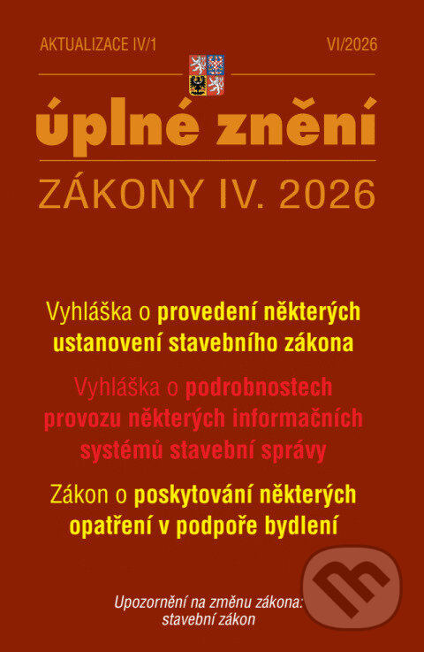 Aktualizace IV/1 / 2026 - Zákon o poskytování opatření v podpoře bydlení