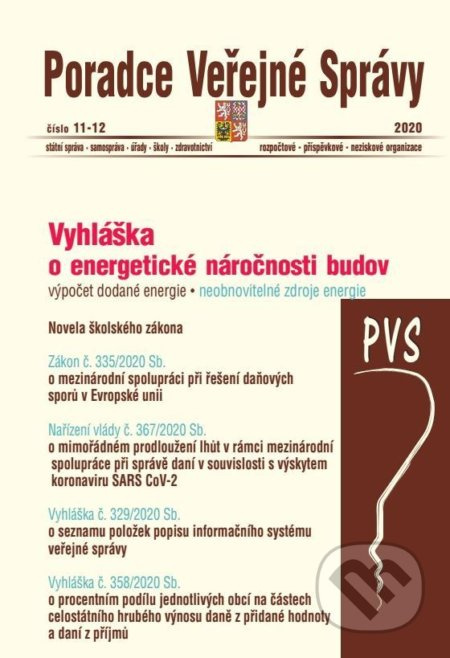 Poradce veřejné správy  č. 11-12/2020 (Novela školského zákona, Vyhláška č. 264/2020 Sb. o energetické náročnosti budov)