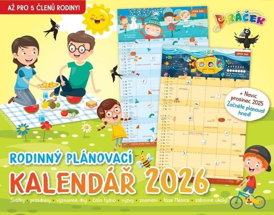 Dráčkův nástěnný rodinný plánovací kalendář 2026