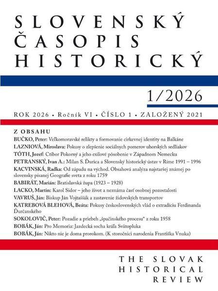 Slovenský časopis historický 1 / 2026 -