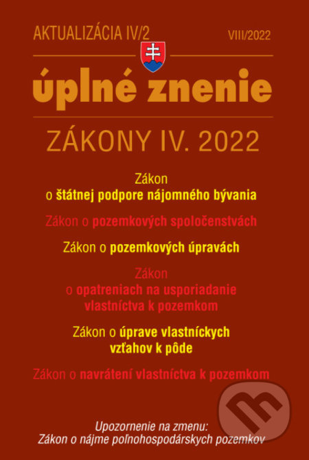 Aktualizácia IV/2 / 2022 - bývanie, stavebný zákon