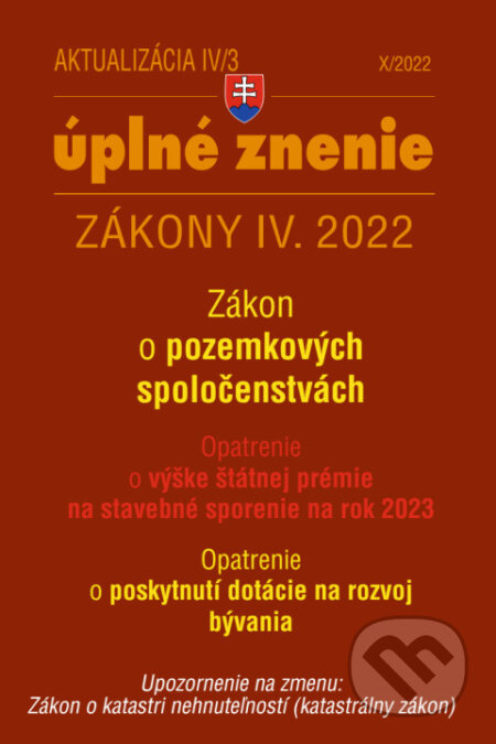 Aktualizácia IV/3 / 2022 - bývanie, stavebný zákon