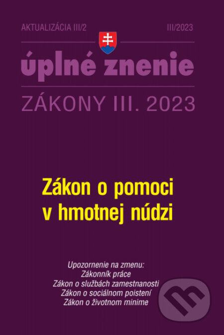 Aktualizácia III/2 - Zákon o hmotnej núdzi (Sociálne poistenie)