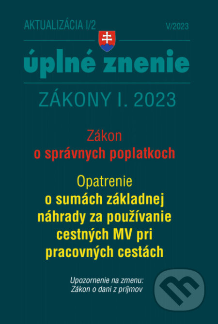 Aktualizácia I/2 - daňové a účtovné zákony (Zákon č. 145/1995 Z. z. o správnych poplatkoch)