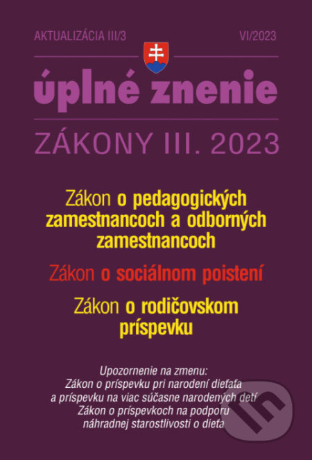 Aktualizácia III/3 - Sociálne poistenie (Pedagogickí zamestnanci)