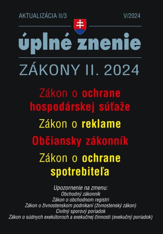 Aktualizácia II/3 / 2024 - Občiansky zákonník a ochrana spotrebiteľa
