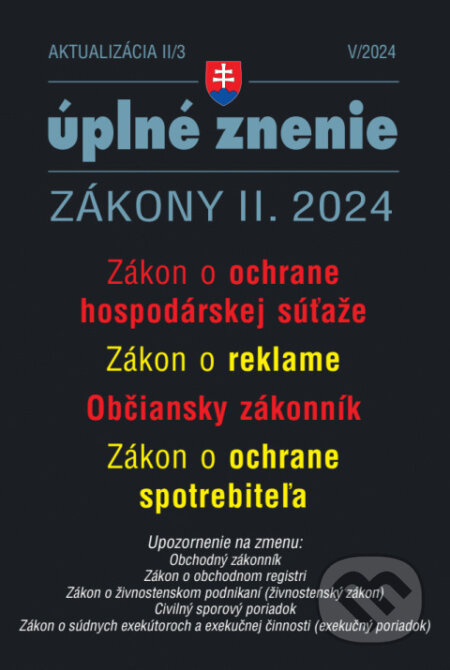 Aktualizácia II/3 / 2024 - Občiansky zákonník a ochrana spotrebiteľa