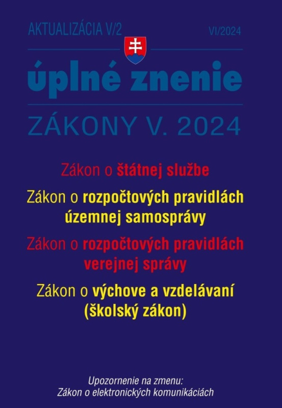 Aktualizácia V/2 / 2024 - štátna služba, verejná správa