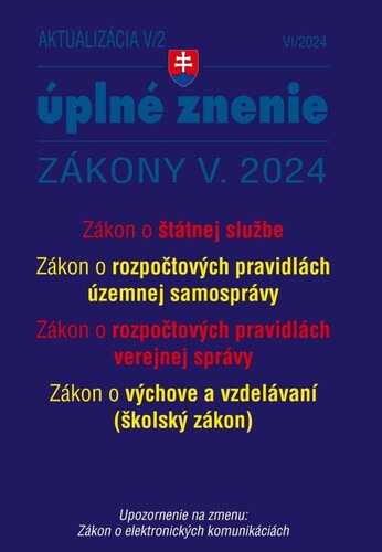 Aktualizácia V/2 / 2024 - štátna služba, verejná správa