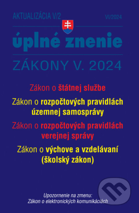 Aktualizácia V/2 / 2024 - štátna služba, verejná správa