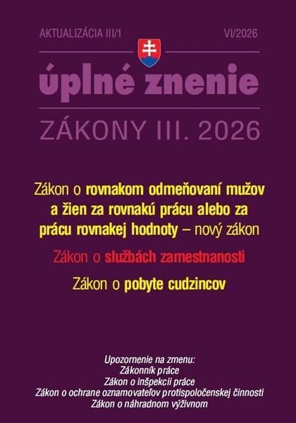 Aktualizácia III/1 / 2026 - Služby zamestnanosti a zamestnávanie - kniha z kategorie Pracovné právo