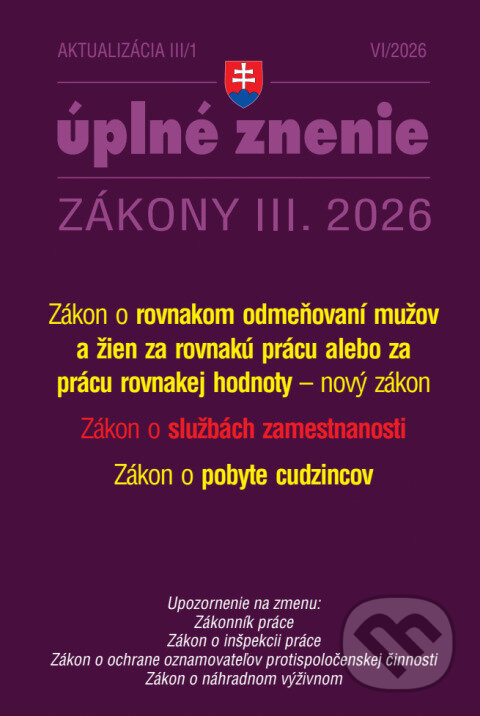 Aktualizácia III/1 / 2026 - Služby zamestnanosti a zamestnávanie - kniha z kategorie Pracovné právo