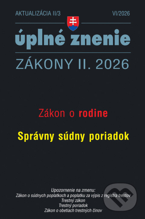 Aktualizácia II/3 / 2026 - Správny súdny poriadok (Trestné právo) - kniha z kategorie Správne právo