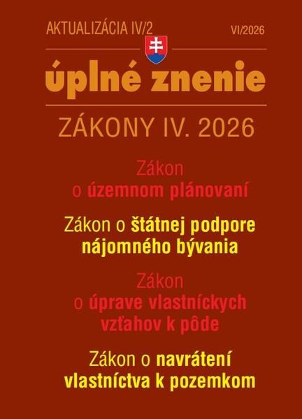 Aktualizácia IV/2 / 2026 - Stavebný zákon – územné plánovanie - kniha z kategorie Správne právo