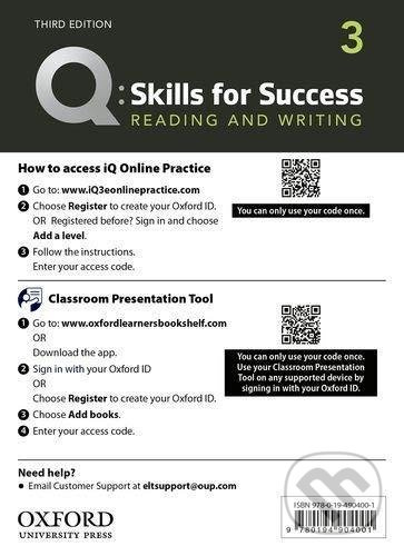 Q: Skills for Success: Reading and Writing 3 - Teacher´s Access Card, 3rd - kniha z kategorie Jazykové učebnice a slovníky