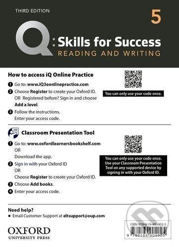Q: Skills for Success: Reading and Writing 5 - Teacher´s Access Card, 3rd - kniha z kategorie Jazykové učebnice a slovníky