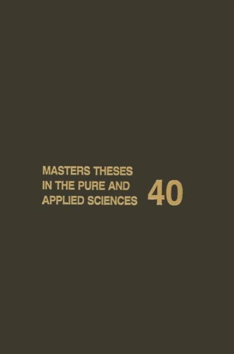 Kluwer Academic Publishers Group Masters' Theses in the Pure and Applied Sciences