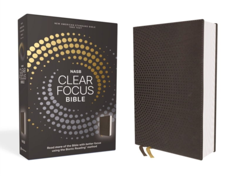 Zondervan NASB, Clear Focus Bible, Leathersoft, Charcoal Brown - Zondervan