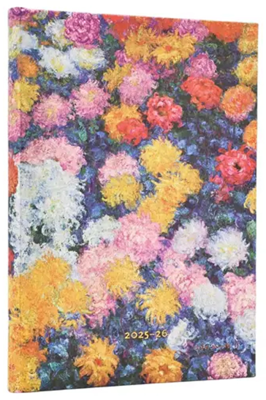 D2025/26 Monet´s Chrysanthemums Midi HOR -  Paperblanks