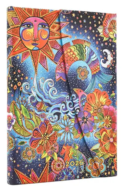 Paperblanks - týždenný diár Celestial Magic 2026 (mini, verso, magnetické zatváranie)