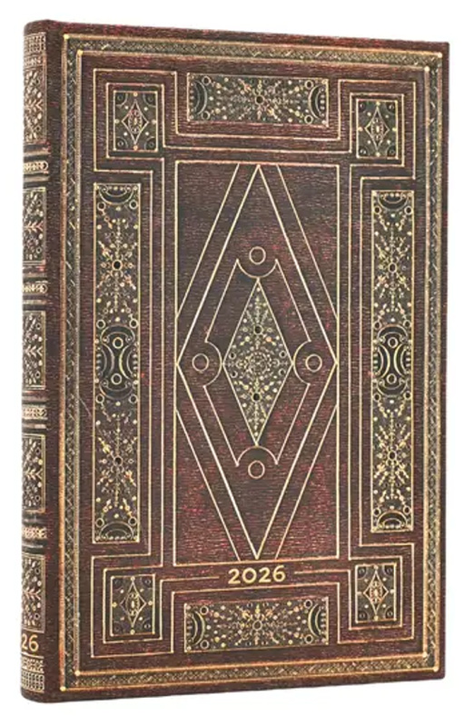 Paperblanks - týždenný diár First Folio 2026 (mini, verso, elastické zatváranie)